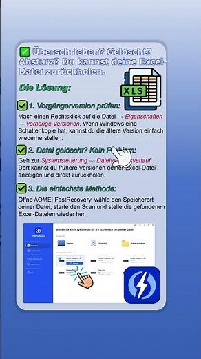 Excel-Fehler passiert? So rettest du die alte Datei in unter 30 Sekunden!#excel #lost #recovery
