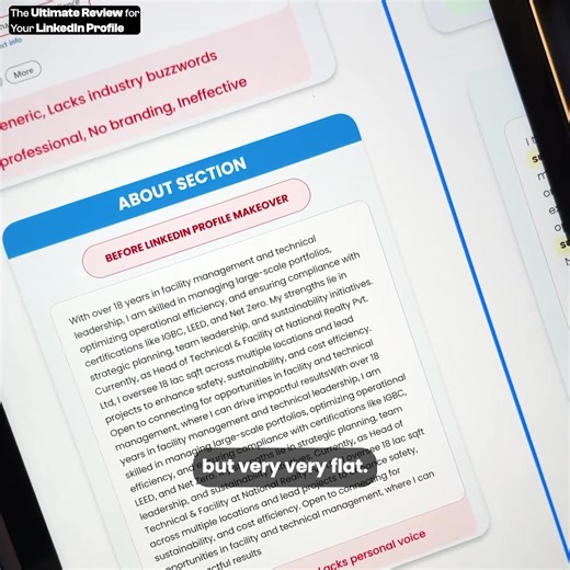 Does your LinkedIn profile need a makeover? 🤔 Check out how we helped our clients transform their profiles in minutes—without hiring an expensive coach! (👎 Before: Dull, incomplete, and underperforming) (👍 After: Polished, optimized, and recruiter-ready) The secret? Our LinkedIn Profile Review Tool. Here’s how it works: 1️⃣ Submit your LinkedIn profile. 2️⃣ Get a detailed score with personalized feedback on every key section (Headline, About, Experience, Skills, etc.). 3️⃣ Get clear, actionab