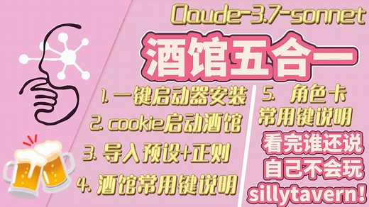 酒馆教程五合一！启动器安装 cookie导入 导入预设正则 酒馆常用键解说 角色卡常用键解说！看完你就是sillytavern高手！