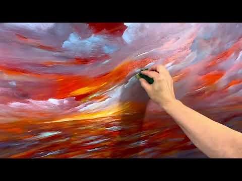Sunset Kitchen Sponge Painting Tutorial (1 Sponge & 2 Brushes) #384