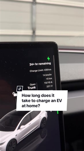 How long does it take to charge an EV at home? #tesla #teslamodel3 #electriccar #teslamodely #electricvehicle #elon #cars #ev #greenenergy #renewableenergy #elonmusk #cybertruck #cleanenergy
