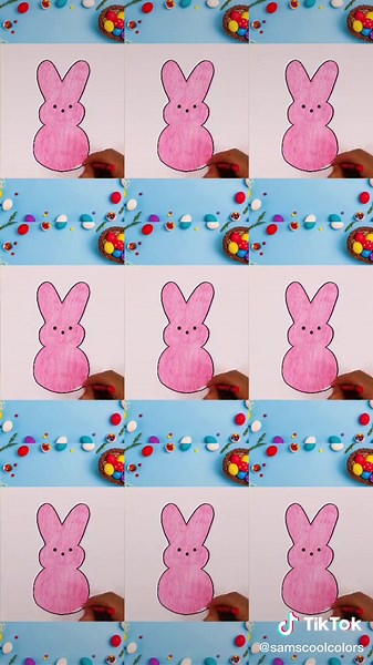 Drawing a Peeps Marshmallow Bunny for Easter! 🐣 🖍 #easter #easterbunny #draw #drawing #peepsmarshmallows #peeps #howtodraw #coloring #happyeaster #candy