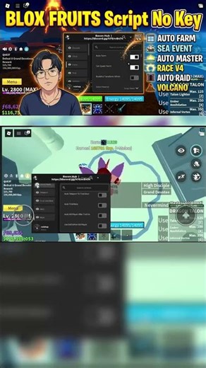 BLOX FRUITS Script No Key AUTO FARM, SEA EVENT, AUTO MASTER, RACE V4, AUTO RAID, VOLCANO