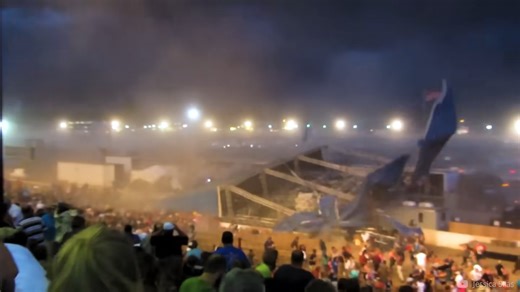 70 MPH winds hit - a 32-ton stage came down in 12 seconds