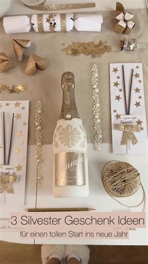 Saskia Bidell / Be Sassique on Instagram: "3 DIY Ideen zu Silvester ❤️ Welche der 3 Ideen gefällt dir am besten? 🥰 Für einen perfekten Start ins neue Jahr dürfen natürlich die richtigen Menschen nicht fehlen – und um ihnen eine kleine Freude zu machen, habe ich mir 3 DIY Geschenkideen überlegt, die sowohl einzeln als auch kombiniert ein richtig schönes Silvester-Geschenk(-Set) ergeben 😍 Die verzierte Sektflasche ist definitiv mein Favorit – und durch die weiße Perlen-Kombi irgendwie auch perfe