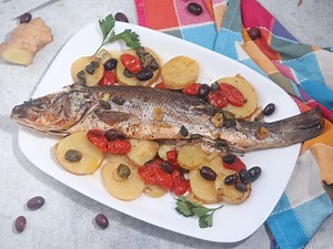 Branzino al forno - UN PAPA' AI FORNELLI