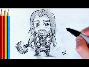 (fast-version) How to Draw Thor (Cartoon Style) - Step by Step Tutorial