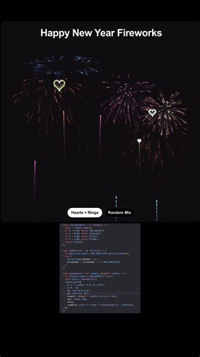 CodewithPreet on Instagram: "I Coded my own New Year Fireworks 🎆💻 I built a realistic particle physics engine from scratch using Next.js and TypeScript. 🚀 It features custom gravity, air resistance, and “magnesium” sparkle lighting effects—all running at 60FPS. ⚡️ #fireworks #programming #programmer #devops #coding #codinglife #student #study #softwareengineer #softwaredeveloper #vscode #nextjs #typescript"