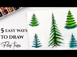 5 Easy Watercolor Christmas Trees | Beginner Tutorial