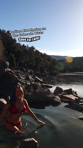 Secret hot spring on the Colorado river, Radium hot springs! #camping #hotsprings #hotsprings #campinghacks #fyp