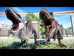 Tyrannosaurus Rex vs Vastatosaurus Rex | Fight & Breakout 🌍 Jurassic World Evolution Dinosaur Battle
