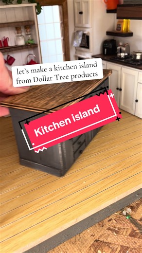 How to Create a Dollhouse Kitchen Island from Dollar Tree