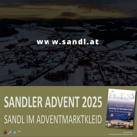 Tourismusverein Sandl on Instagram: "✨Sandl im ADVENTMARKTKLEID ❄️ Wir hoffen, es hält bis zum Markt 🤞 #sandl #mühlviertel #ersterschnee #adventmarkt #advent2025 #weilwirsandllieben"
