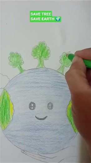 Save Tree Save Earth 🌍 | Easy Drawing for Kids #Shorts