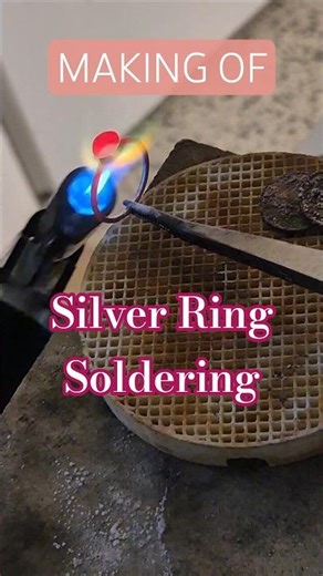 Opal Ring Making Part 3: Attaching the Bezel to the Ring Band 💍 (Soldering Process) #jewelrymaking
