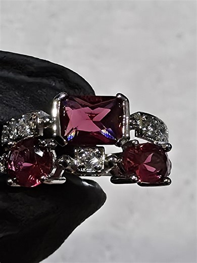 Size 8 Sterling Silver Ruby Ring | 925 Silver Lab Created Ruby & AAA CZ Statement Ring | July Birthstone | Anniversary Gift for Her - Etsy