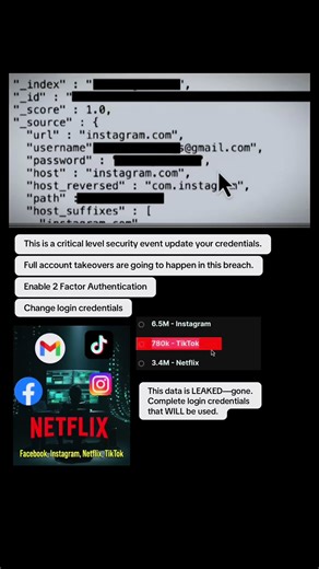 Replying to @Anonymoss ___ ⚠️critical database breach ⚠️ There will be full account takeovers with this breach. It is in your best interest to update your passwords and set up two factor authentication. This malware has been secretly reading all of your data. The undetectable keystroke style malware-categorized the flow of information by your name, age, email, password, recovery email, location, search history, and more. Building a profile on you. Complete login credentials. Every account, every