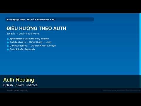 Buổi 6 Level 2 (Flutter Nâng cao): Authentication — Đăng Nhập & Bảo Mật JWT