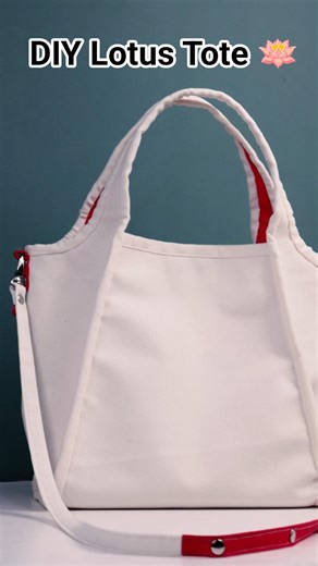 🌿 DIY Eco-Friendly Lotus Tote ✨ No Zipper! Easy Sewing 👜 #diybag #bag #bagsewing #totebag