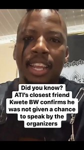 ATI’s biggest and closest friend Kwete BW laments on not being given the opportunity to speak by the organizers. Only some artists# friends, business partners, officials, and family spoke. #news #friends #family #ati #botswana #education #reels #viral #drseabelo #followformore | Dr. Seabelo