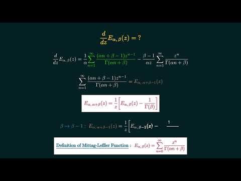 Derivative of Mittag-Leffler Function