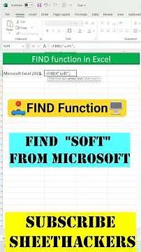Excel FIND Function Explained | How to Locate Text Easily! FINDFunction #ExcelFunctions #Spreadsheet