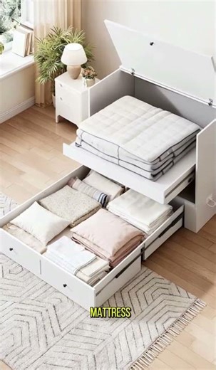 Full Size Murphy Bed Mobile Cabinet Bed Frame with Charging Station & Storage Drawer |