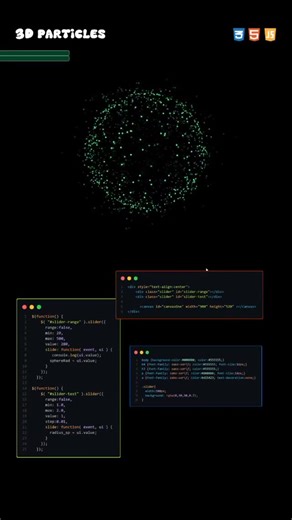 Pixel4ge Solutions on Instagram: "Coding or Magic? ✨ Ever wondered how developers create fluid, interactive 3D visuals? It all starts with a few lines of code and a bit of math. This “3D Particles” project shows how you can use JavaScript and CSS to bring static points to life. 💻 Tech Stack: HTML5, CSS3, and JavaScript (jQuery). 💡 Tip: Adjusting the radius and density can completely change the vibe of your animation! ➡️ Follow @pixel4ge_solutions for more tech insights! #DevHumor #TechReel #Pi