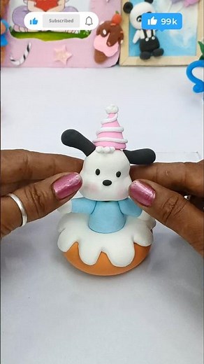 Cute Dog Clay Art 🐶🎂 | Mini Birthday Clay Craft Idea | Easy Clay Sculpture for Beginners 💕l