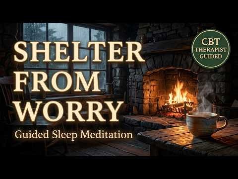 Sleep Meditation for Anxiety: Cosy English Cottage Rain (CBT Therapist Guided)