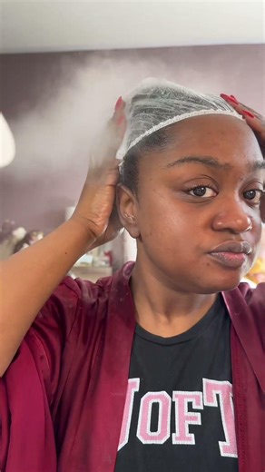 Steam conditioning for dry hair/low porosity hair 🩷 #deepcondition #washdayroutine #type4hair