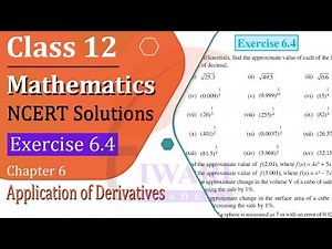 NCERT Solutions for Class 12 Maths Chapter 6 Exercise 6.4 AOD