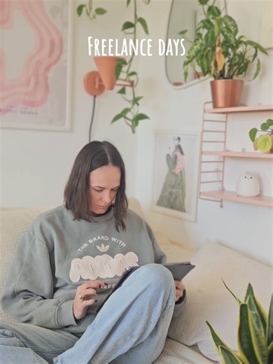 Cozy freelance days from home 🤍☁️🌿🍃✨️ #freelancejourney #workingfromhome #coding #cozyvibes #lofi