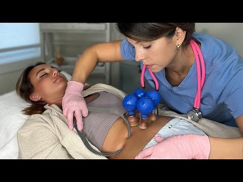ASMR Abdominal Physical Assessment & Massage to Lose Belly Fat | Cupping Therapy, Measurements