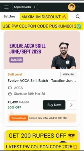 #EVOLVE ACCA SKILL JUNE /SEPT 2026 #alakhpandeysir #physicswallahcouponcode