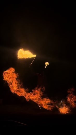 Experience the Fire Show Night at Running Deer Bar
