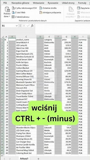 Szybkie usuwanie wielu pustych kolumn w Excelu #excel #naukaexcel