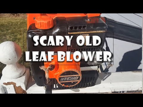 Classic 20th century old ECHO leaf blower! 1990's Japanese blower doing Spring cleanup! PB-210E