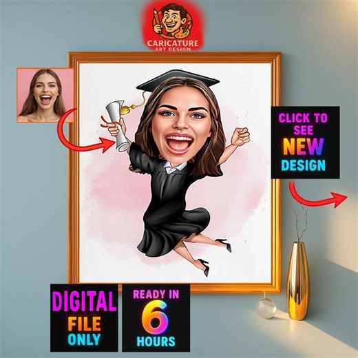 Custom Graduation Cartoon Portrait, Graduation Portrait, Graduation Gift, Graduation Cartoon, Graduation Caricature, Caricature From Photo - Etsy Australia