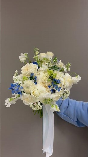 BTS Building a Blue & White Bridal Bouquet 🌸✨ | Indianapolis Wedding Florist