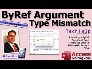 Resolving a ByRef Argument Type Mismatch Error in Microsoft Access VBA