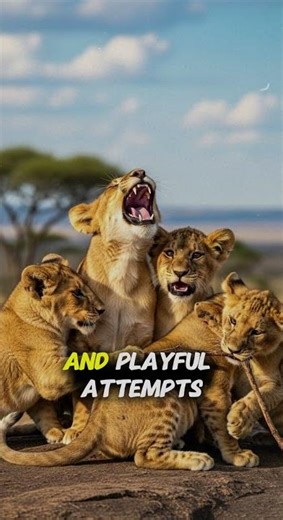 When Lion Cubs Try Roaring for the First Time 🦁👶 #naturedocumentary