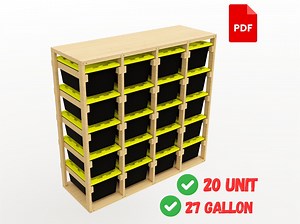 20 UNIT Storage Shelves Plans, 27 Gallon DIY Tote Storage Rack | PDF - Instant Download - Etsy