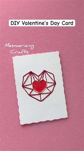 DIY Valentine’s Day Card | Heart Embroidery Card #diy #valentinesday #valentinesdaygift #valentines