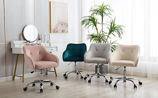 Swivel velvet chair assembly