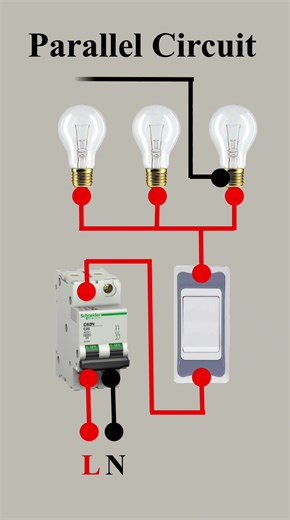 Parallel Circuit Connection Diagram #CircuitDiagram #HouseWiring