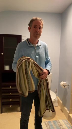 What to do with your towel after a shower. #wettowel #shower #nospills