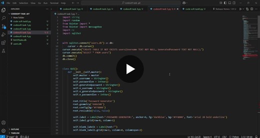 #codesoft #task3 #passwordgenerator #randomstring #passwordcomplexity | Thasneem Y