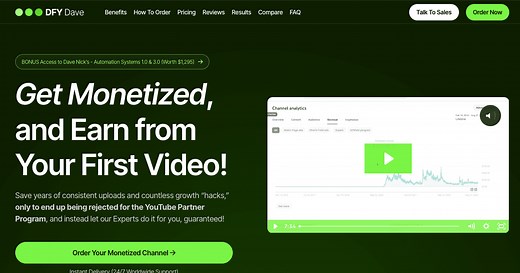 DFY Dave - 1# YouTube Monetization Service | Get Monetization Fast