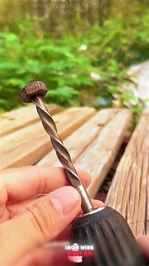 Convenient method of binding iron wire with an electric drill 🛠️💪⚙️